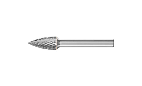 PFERD 24802 Carbide Bur | SCTI SG-3 | Tree Shape G with Pointed End | 1/4" Shank | Double Cut