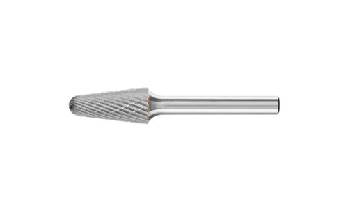 PFERD 25162 Carbide Bur | SCTI SG-4 | 14 Degree Taper Shape L with Radius End | 1/4" Shank | Double Cut