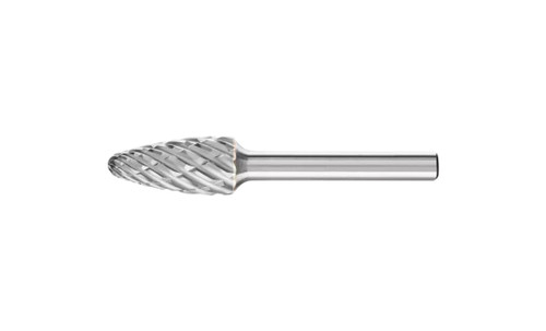 PFERD 24728 Carbide Bur | SCTI SF-5 | Tree Shape F with Radius End | 1/4" Shank | STEEL Cut