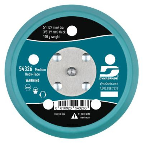 Dynabrade 54326 Vacuum Disc Pad | 5" Pad Size | 3/8" Thickness | Short Nap | Medium Density