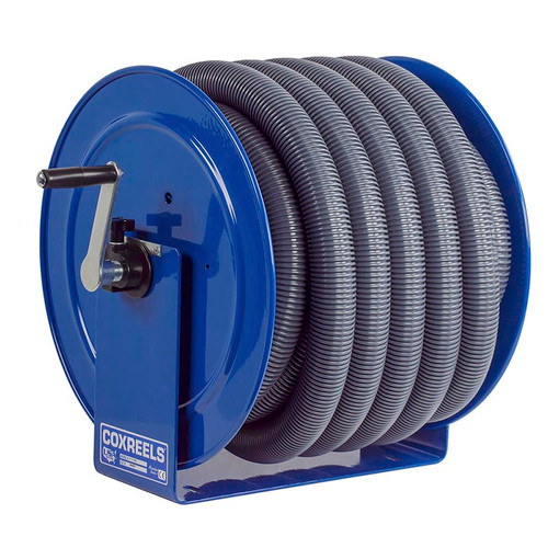 Coxreels V-112-730 Vacuum Only Direct Crank Rewind Reel | V100 Series | 1-1/2" Hose Diameter | 30' Hose Length