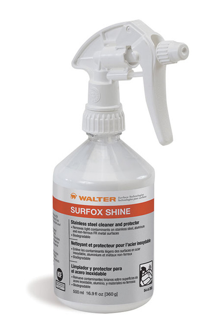 Walter Surface Technologies 54A097 SURFOX SHINE Cleaner and Protector for Stainless Steel | Liquid | 5.2 Gallon Capacity Volume