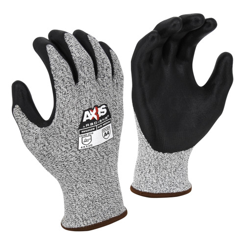 Radians RWG555XS AXIS A4 Cut Protection Work Gloves | Foam Nitrile Palm | Gray | X-Small Size | Case of 10 Boxes of 12 Pairs in Each Box