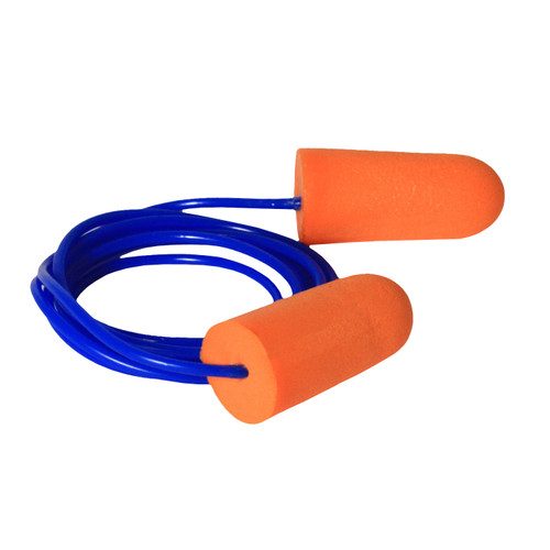 Radians Resistor FP71 - Corded 32 NRR Disposable Foam Earplugs | Tapered Bullet Shape | Orange | Case of 10 Boxes of 100 Pairs in Each Box Radians Resistor FP71 - Corded 32 NRR Disposable Foam Earplugs | Tapered Bullet Shape | Orange | Case of 10 Boxes of 100 Pairs in Each Box