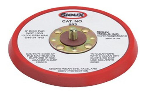 Sioux Tools 593JV Orbital Sander Backing Pad | 5" Pad Diameter | Hook and Loop Backing | Vacuum Sioux Tools 593JV Orbital Sander Backing Pad | 5" Pad Diameter | Hook and Loop Backing | Vacuum