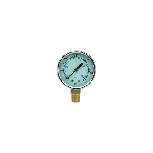 Universal Tool SW-GC2 2" Pressure Gauge | 1/4" NPT Thread | Center Back Mount | 0-300 PSI Universal Tool SW-GC2 2" Pressure Gauge | 1/4" NPT Thread | Center Back Mount | 0-300 PSI