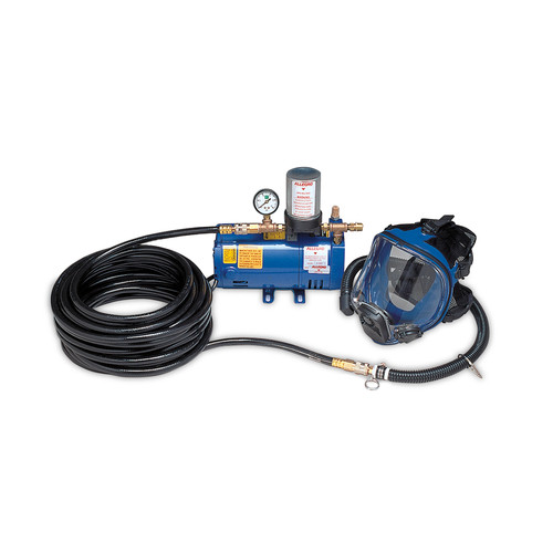 Allegro 9200-01 1-Worker Full Mask System with 50' Hose | Low Pressure | Anti-Fog Lens | Clear