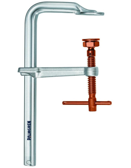Palmgren 9629432 Super Duty L-Clamp With Copper Spindle | 12" Max Open Capacity | 7/8" Spindle Diameter | 6-7/8" Throat Capacity