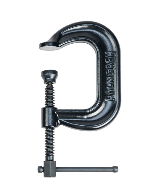 Palmgren 9629510 Drop Forged Deep Throat C-Clamp With Black Oxide Spindle | 2" Max Open Capacity | 3/4" Jaw Opening | 2-1/8" Throat Capacity