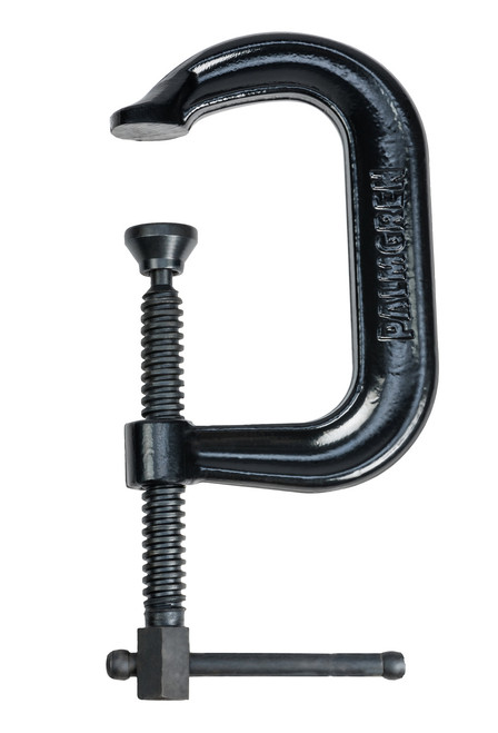 Palmgren 9629512 Drop Forged Deep Throat C-Clamp With Black Oxide Spindle | 4" Max Open Capacity | 0.670" Spindle Diameter | 3-1/4" Throat Capacity