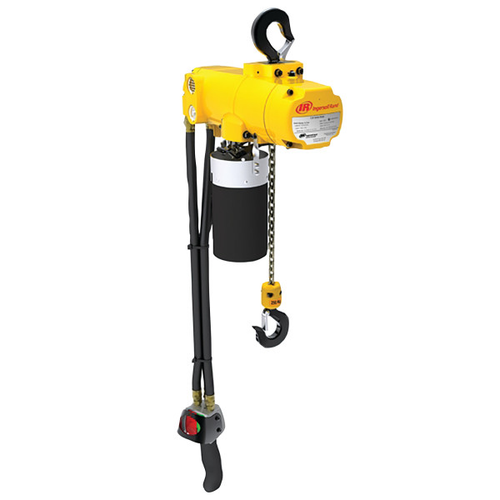 Ingersoll Rand CL125K-2DA12-C8U CLK Series Air Chain Hoist | 1/8 Ton Capacity | 12 ft Lift | 8 Drop | Steel Snap Hook | Pendent Control