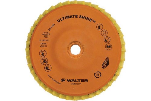 Walter Surface Technologies 07T453 ULTIMATE SHINE Flap Disc | 4-1/2" Diameter | 8300 Max RPM | Sold by Box of 5