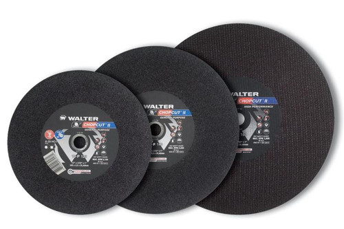 Walter Surface Technologies 10P123 CHOPCUT II Cut-Off Wheel | Type 1 | 12" Diameter | 3/32" Thickness | 1" Arbor Hole | A-30 Grade | Sold by Box of 10