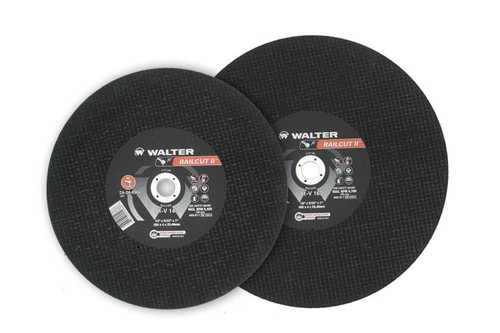Walter Surface Technologies 11V145 RAILCUT II FAST Cut-Off Wheel | Type 1 | 14" Diameter | 5/32" Thickness | 1" Arbor Hole | ZA-24 Grade | Sold by Box of 10