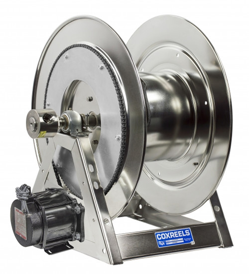 Coxreels 1175-6-200-EA-SP Stainless Steel Electric 115V Explosion Proof 1/2HP Motor Rewind Hose Reel | 1175-SS Series | 1" Hose Diameter | 200' Hose Length | 3000 Max PSI | Less Hose