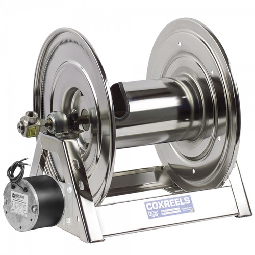 Coxreels 1125-4-200-EA-SP Stainless Steel Electric 115V Explosion Proof 1/2HP Motor Rewind Hose Reel | SS1125 Series | 1/2" Hose Diameter | 200' Hose Length | 3000 Max PSI | Less Hose