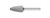 PFERD 24742 Carbide Bur | SCTI SF-6 | Tree Shape F with Radius End | 1/4" Shank | Double Cut