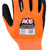 Radians RWG559XS AXIS A7 Cut Protection Work Gloves | Black Sandy Nitrile Palm | Hi-Vis Orange | X-Small Size | Case of 10 Boxes of 12 Pairs in Each Box