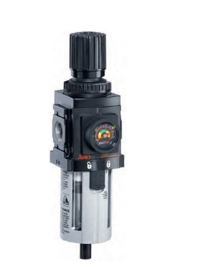 ARO P39234-104 3/8" Relieving Piggyback Filter-Regulator | 1500 Series | Polycarbonate Bowl | 90 SCFM