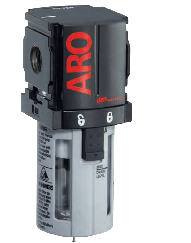 ARO F35111-401 Standard Filter | 1000 Series | 1/8" Port Size | Auto Drain | Polycarbonate Bowl with Guard | 38 SCFM