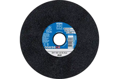 Pferd 63597 ALU SG Type 1 Cut-Off Wheel | 6" Diameter | 7/8" Arbor Hole | .045" Thickness | Sold by Box of 25
