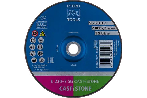 Pferd 61505 SG CAST + STONE Type 27 Grinding Wheel | 9" Diameter | 7/8" Arbor Hole | 1/4" Thickness | Sold by Box of 10