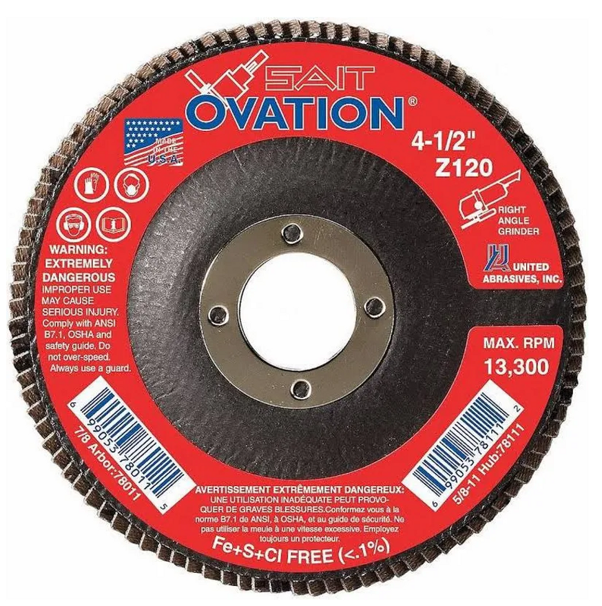 United Abrasives 4-1/2" Type 27 Ovation Flap Disc | 78009 | 80 Grit