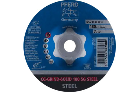 Pferd 61203 CC-GRIND-SOLID SG STEEL Grinding Disc | 7" Diameter | 7/8" Arbor Hole | Sold by Box of 10