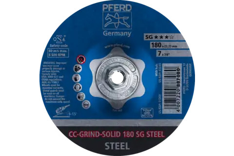 Pferd 61223 CC-GRIND-SOLID SG STEEL Grinding Disc | 7" Diameter | 5/8-11" Arbor Hole | Sold by Box of 10