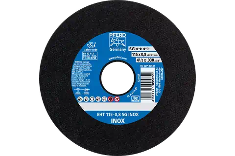 Pferd 63641 SG INOX Type 1 Cut-Off Wheel | 4-1/2" Diameter | 7/8" Arbor Hole | .030" Thickness | Sold by Box of 25