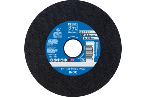 Pferd 63645 SG INOX Type 1 Cut-Off Wheel | 5" Diameter | 7/8" Arbor Hole | .030" Thickness | Sold by Box of 25