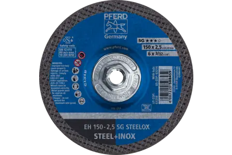 Pferd 63216 SG STEELOX Type 27 Cut-Off Wheel | 6" Diameter | 5/8-11" Arbor Hole | 3/32" Thickness | Sold by Box of 10
