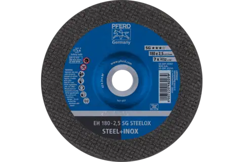 Pferd 63207 SG STEELOX Type 27 Cut-Off Wheel | 7" Diameter | 7/8" Arbor Hole | 3/32" Thickness | Sold by Box of 25