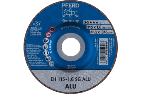 Pferd 63177 ALU SG Type 27 Cut-Off Wheel | 4-1/2" Diameter | 7/8" Arbor Hole | .045" Thickness | Sold by Box of 25