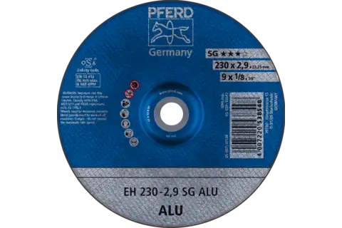 Pferd 63136 ALU SG Type 27 Cut-Off Wheel | 9" Diameter | 7/8" Arbor Hole | 1/8" Thickness | Sold by Box of 25