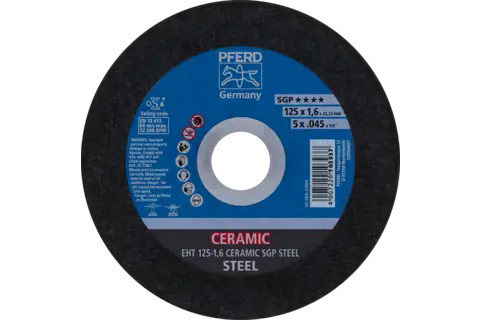 Pferd 63661 CERAMIC SGP STEEL Type 1 Cut-Off Wheel | 5" Diameter | 7/8" Arbor Hole | .045" Thickness | Sold by Box of 25