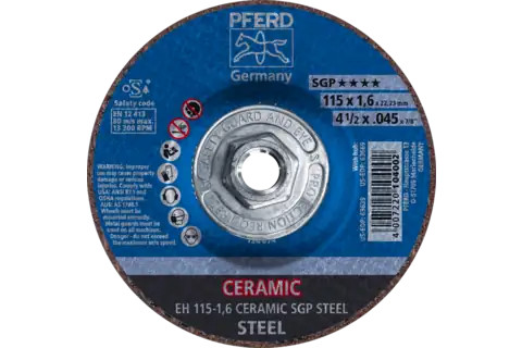 Pferd 63669 CERAMIC SGP STEEL Type 27 Cut-Off Wheel | 4-1/2" Diameter | 5/8-11" Arbor Hole | .045" Thickness | Sold by Box of 10