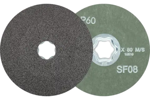 Pferd 40022 COMBICLICK Fibre Disc | 4-1/2" Diameter | 13300 RPM | Silicon Carbide 60 Grit | Sold by Box of 25