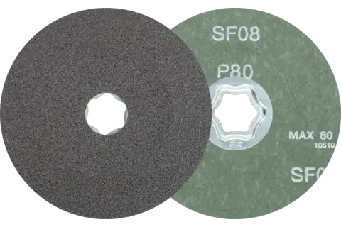 Pferd 40023 COMBICLICK Fibre Disc | 4-1/2" Diameter | 13300 RPM | Silicon Carbide 80 Grit | Sold by Box of 25
