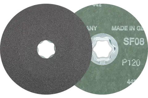 Pferd 40024 COMBICLICK Fibre Disc | 4-1/2" Diameter | 13300 RPM | Silicon Carbide 120 Grit | Sold by Box of 25