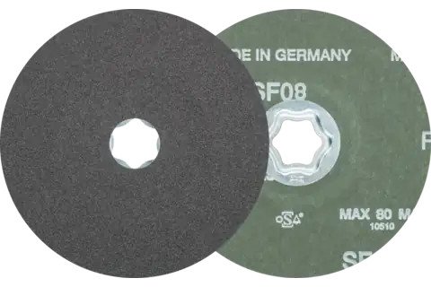 Pferd 40031 COMBICLICK Fibre Disc | 5" Diameter | 12200 RPM | Silicon Carbide 120 Grit | Sold by Box of 25