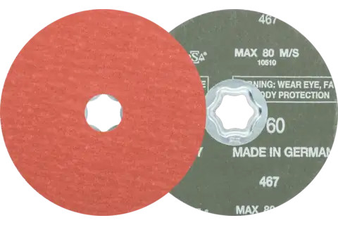 Pferd 40311 COMBICLICK Fibre Disc | 5" Diameter | 12200 RPM | Aluminum Oxide 60 Grit | Sold by Box of 25
