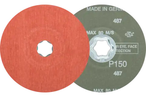 Pferd 40315 COMBICLICK Fibre Disc | 5" Diameter | 12200 RPM | Aluminum Oxide 150 Grit | Sold by Box of 25
