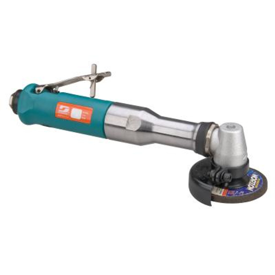 Dynabrade 54769 3" Extended Right Angle Type 27 Depressed Center Wheel | 0.7 HP | 18,000 RPM | Composite Housing | Rear Exhaust | 3/8"-24 Spindle Thread