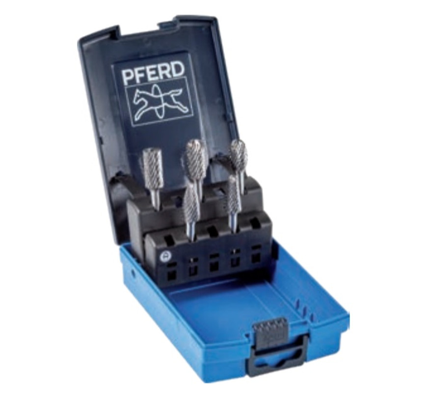 PFERD 28037 5 Piece Carbide Burr Set - OMNI CUT | 1/4" Shank Diameter