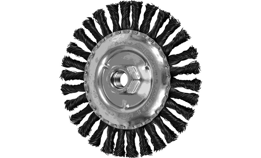 PFERD 82688 Full Cable Twist Knot Wheel | 6" Diameter | 1/2" Width | Carbon Steel Wire | Box of 10
