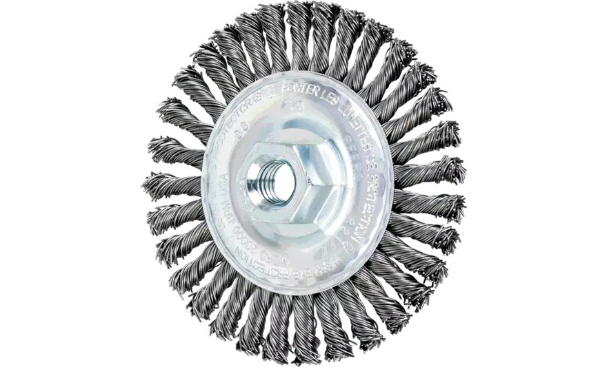 PFERD 82187 Stringer Bead Twist Knot Wheel | 4" Diameter | 3/16" Width | Carbon Steel Wire | Box of 10