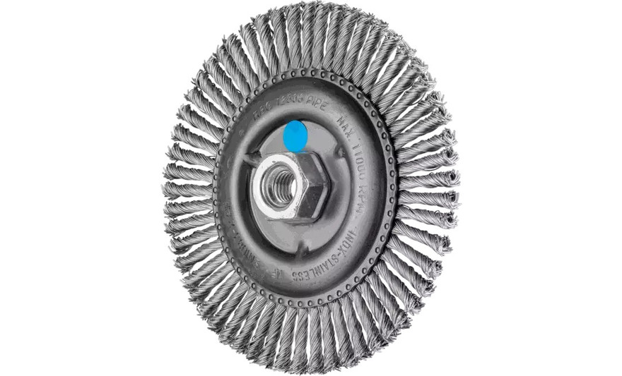 PFERD 82613 Stringer Bead Twist Knot Wheel | 6" Diameter | 3/16" Width | Stainless Steel Wire | Box of 10