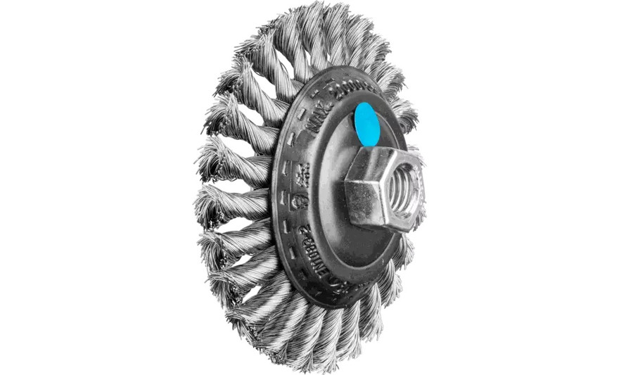PFERD 82317 Knot Wire Bevel Brush | 4" Diameter | Stainless Steel Wire | Box of 5