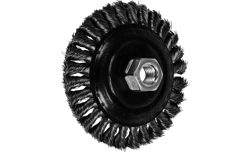 PFERD 82629 Knot Wire Bevel Brush | 5" Diameter | Stainless Steel Wire